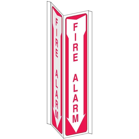 Brady Fire Alarm Sign, 18 in Height, 7 1/2 in Width, Plastic, V-Shaped, English 50783